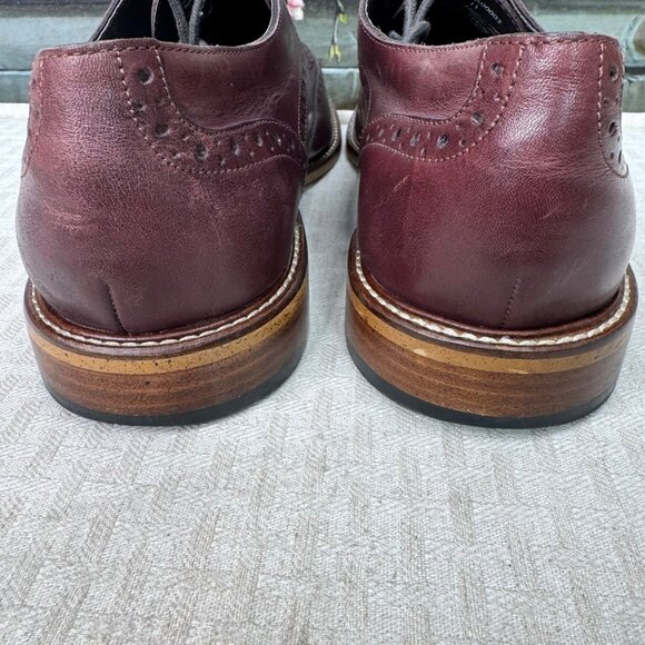 Joseph Abboud Mens Size 11 Burgundy Leather Oxford Wingtip Shoes main image 5